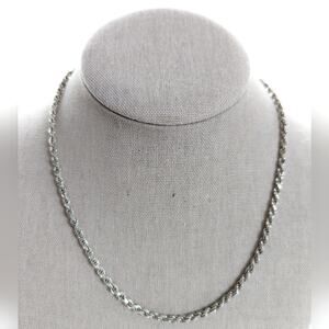 Vintage Classic Italy 925 Sterling Silver Unisex Rope Chain Necklace 18"